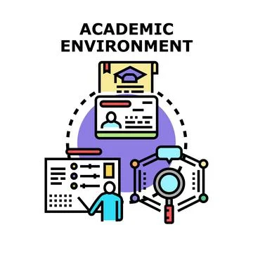 Academic environment knowledge education process research concept Stock Illustration