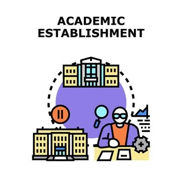 Academic establishment vector concept for education and research Stock Illustration
