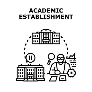 Academic establishment vector concept for education and research Stock Illustration