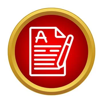 Academic exam evaluation paper showing an a grade Stock Illustration