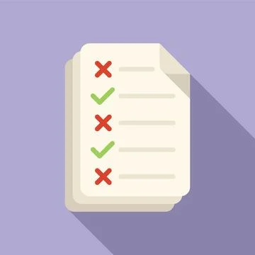 Academic exam icon flat . Book final Stock Illustration