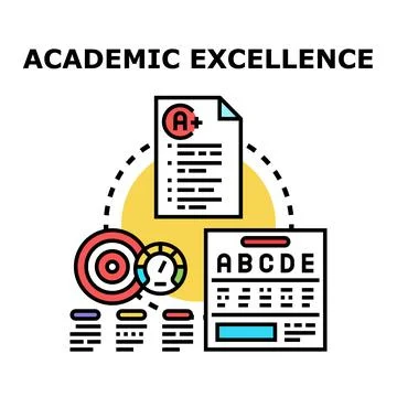 Academic excellence concept achieving study success scores Stock Illustration
