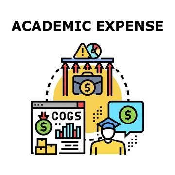 Academic expense concept for student loan budget planning Stock Illustration