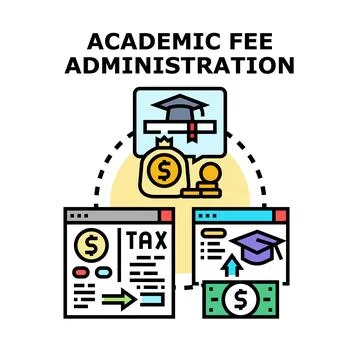 Academic fee administration and education finance concept Stock Illustration