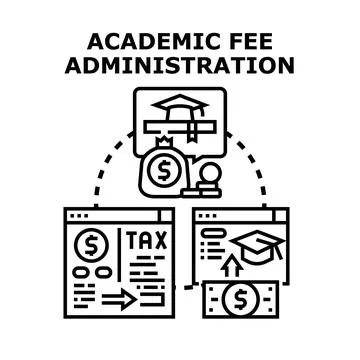 Academic fee administration and education finance concept Stock Illustration