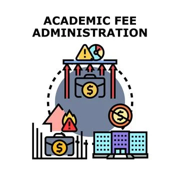 Academic fee administration managing education costs budget Stock Illustration