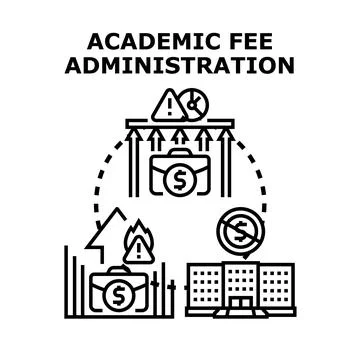 Academic fee administration managing education costs budget Stock Illustration