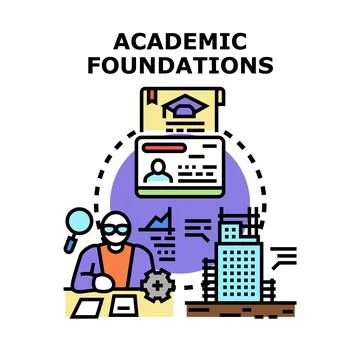 Academic foundations for building education knowledge and development Illustrazione stock