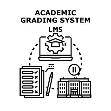 Academic grading system lms online learning education Stock Illustration