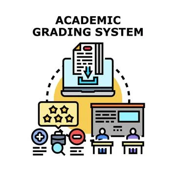 Academic grading system process evaluating student performance Stock Illustration