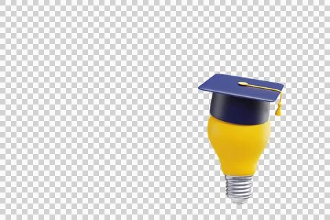 Academic graduation cap on a light bulb Illustrazione stock