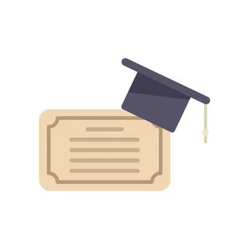 Academic graduation icon flat vector. Book study 스톡 일러스트