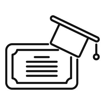 Academic graduation icon outline vector. Book study 스톡 일러스트