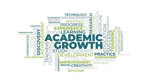 Academic Growth Word Cloud Graphic with Education, Learning, and Developmen.. 库存插图