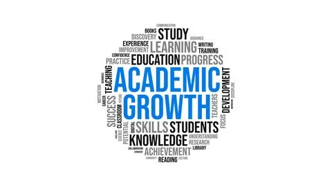 Academic Growth Word Cloud Typography Graphic 库存插图