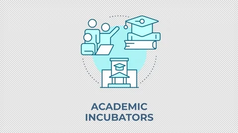 Academic incubators blue concept icon animation Stock Footage 344178202