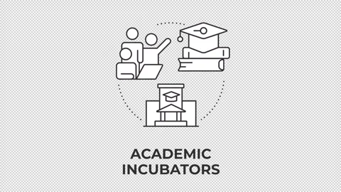 Academic incubators line concept icon animation Stock Footage 340576878
