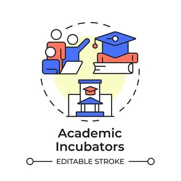 Academic incubators multi color concept icon Stock Illustration