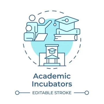 Academic incubators soft blue concept icon Stock Illustration