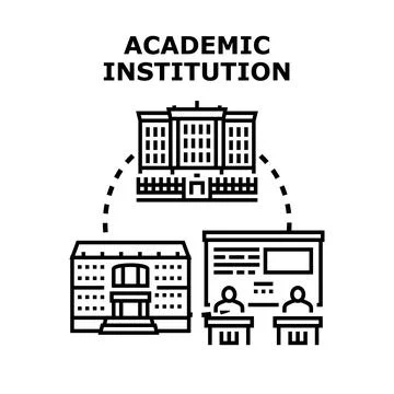 Academic institution concept for higher education Stock Illustration