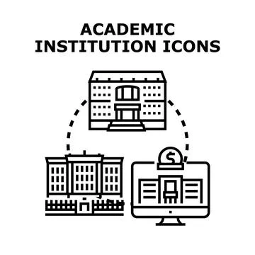 Academic institution concepts linking education and online learning Ilustración de archivo