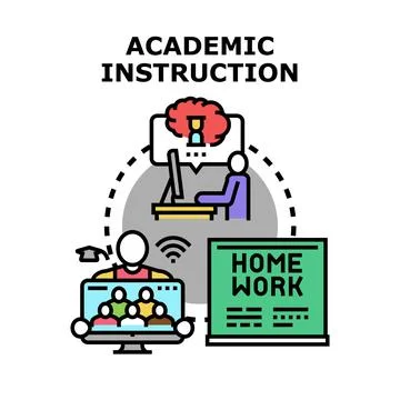 Academic instruction and distance learning concept Stock Illustration