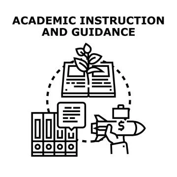 Academic instruction and guidance boosting knowledge development Stock Illustration