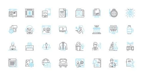 Academic instruction linear icons set. Education, Learning, Instruction Illustrazione stock