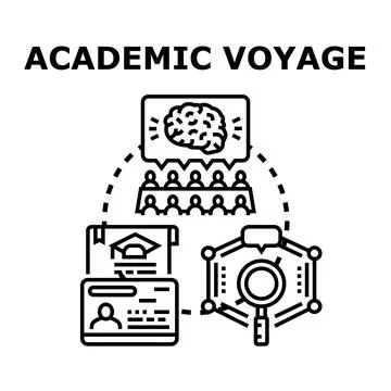 Academic journey concept exploring knowledge and education Illustrazione stock
