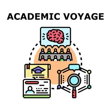 Academic journey concept exploring knowledge and education Illustrazione stock