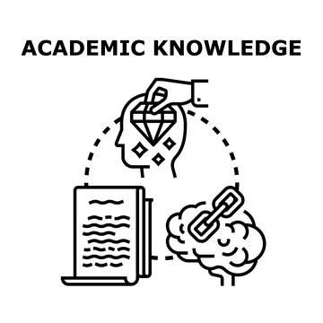 Academic knowledge concept receiving valuable insights Stock Illustration