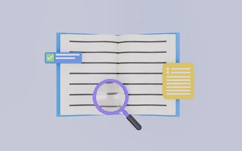 Academic knowledge studying textbook dictionary library guide, Reading Stock Illustration