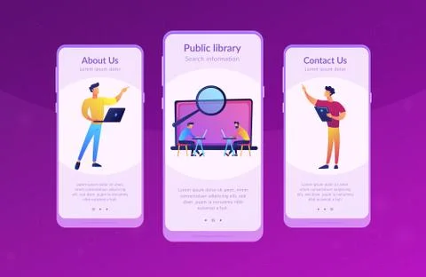 Academic laboratory app interface template. Stock Illustration