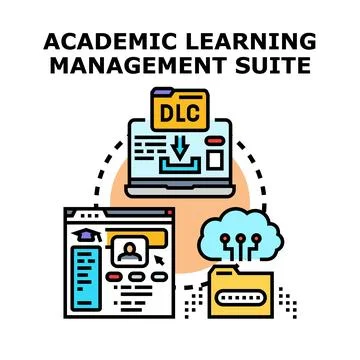 Academic learning management suite digital application concept Stock Illustration