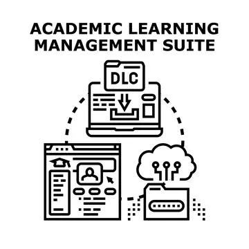 Academic learning management suite digital application concept Stock Illustration