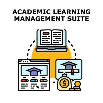 Academic learning management suite online education platform 库存插图