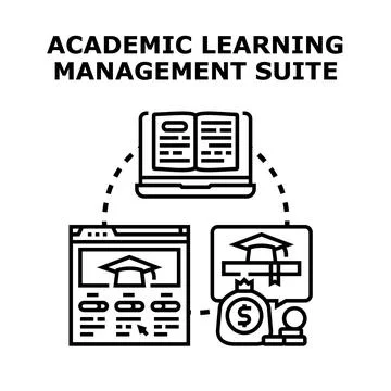 Academic learning management suite online education platform Stock Illustration