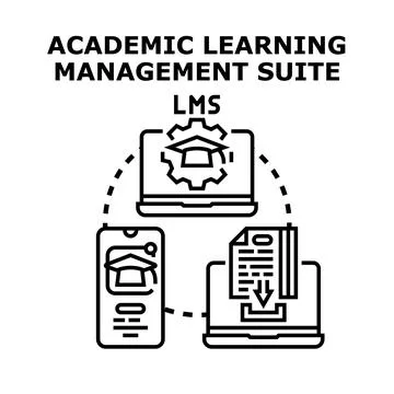 Academic learning management suite system education concept Stock Illustration