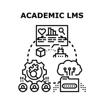 Academic learning management system data analytics concept Illustrazione stock