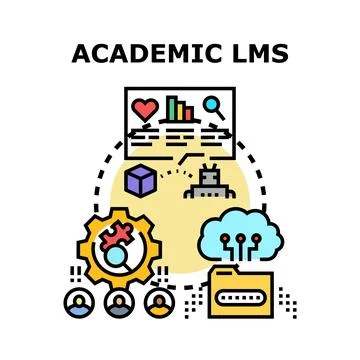 Academic learning management system data analytics concept 库存插图