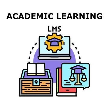 Academic learning management system education concept 스톡 일러스트