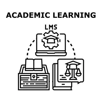 Academic learning management system education concept Illustrazione stock