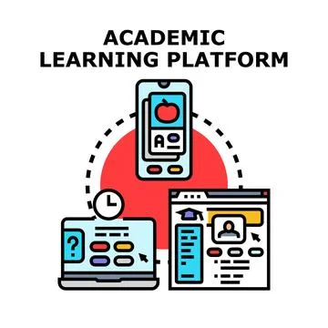 Academic learning platform connecting students and education online Stock Illustration