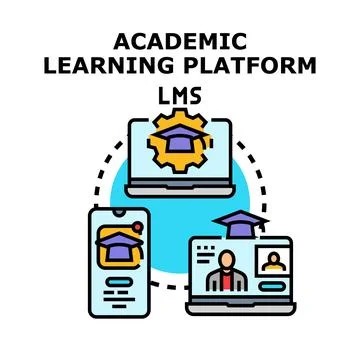 Academic learning platform lms concept vector Illustrazione stock