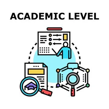 Academic level achieving qualifications and learning process Stock Illustration