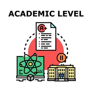 Academic level concept featuring education, science, and learning institution Stock Illustration