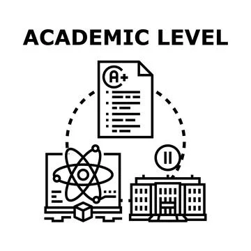 Academic level concept featuring education, science, and learning institution Stock Illustration