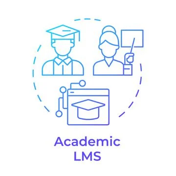 Academic lms blue gradient concept icon Stock-Illustration