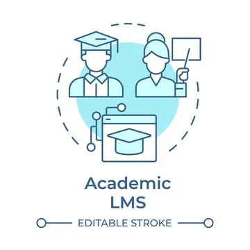 Academic lms soft blue concept icon Stock Illustration