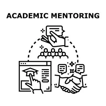 Academic mentoring concept connecting education and communication Stock Illustration